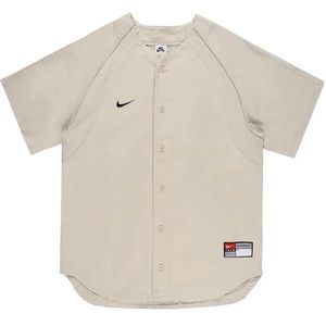 Nike SB Skate Baseball Jersey Woven Rattan White Mens DQ6282 206 - SIZE M New
